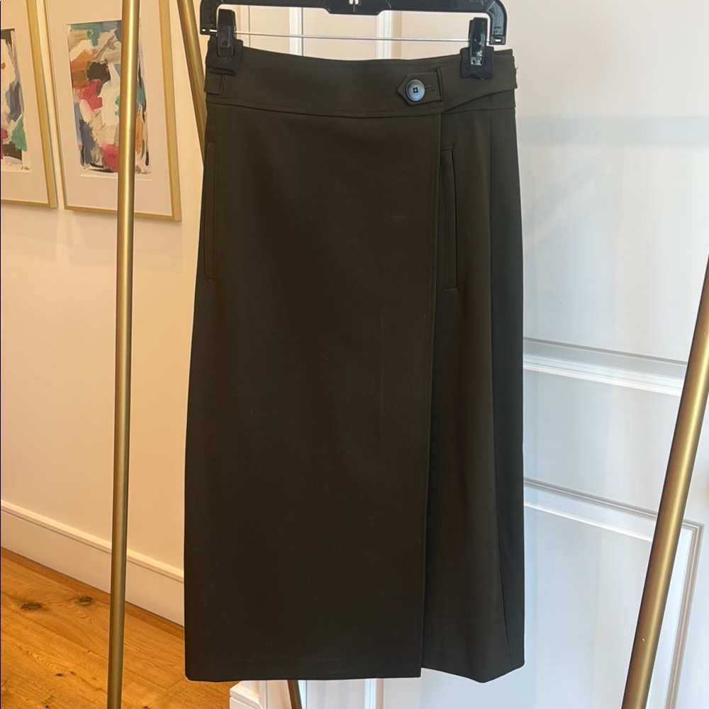 Tibi Green Wrap Midi Skirt for Casual Wear